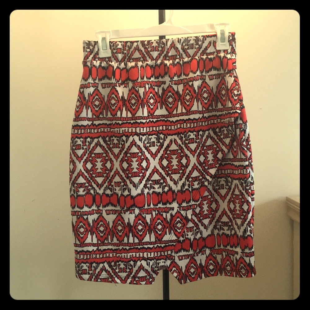 Vetra Teeze orange, black, and white skirt.